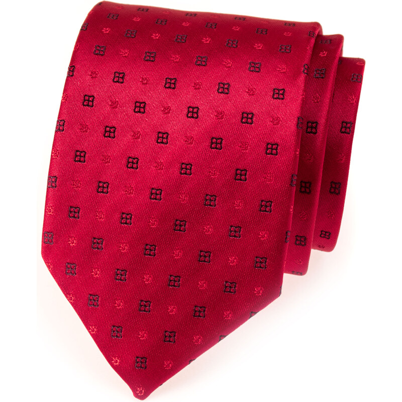 Avantgard Červená kravata se čtvercovým vzorem_