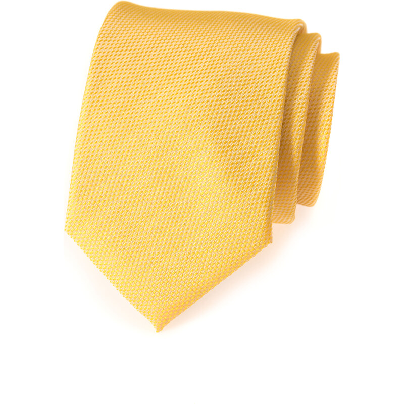 Avantgard Žlutá vroubkovaná kravata_