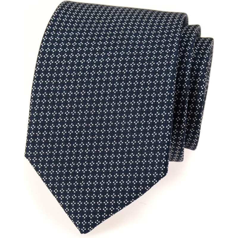Avantgard Tmavě modrá kravata se světlým vzorem
