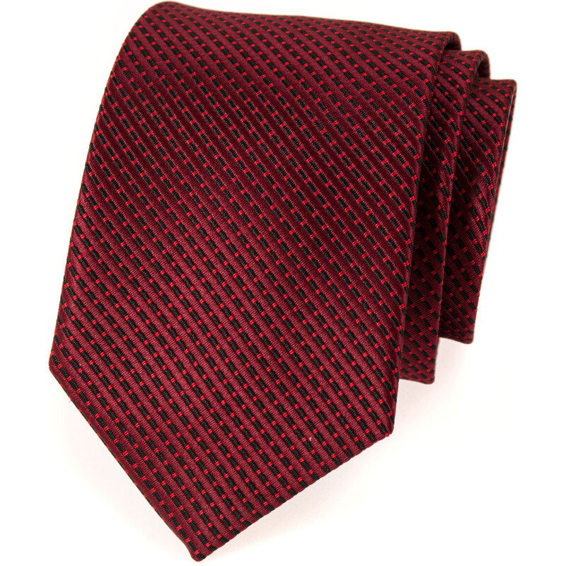 Avantgard Tmavě červená kravata se vzorem_