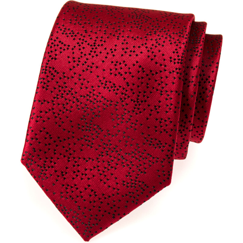 Avantgard Červená kravata s netradičním vzorem_