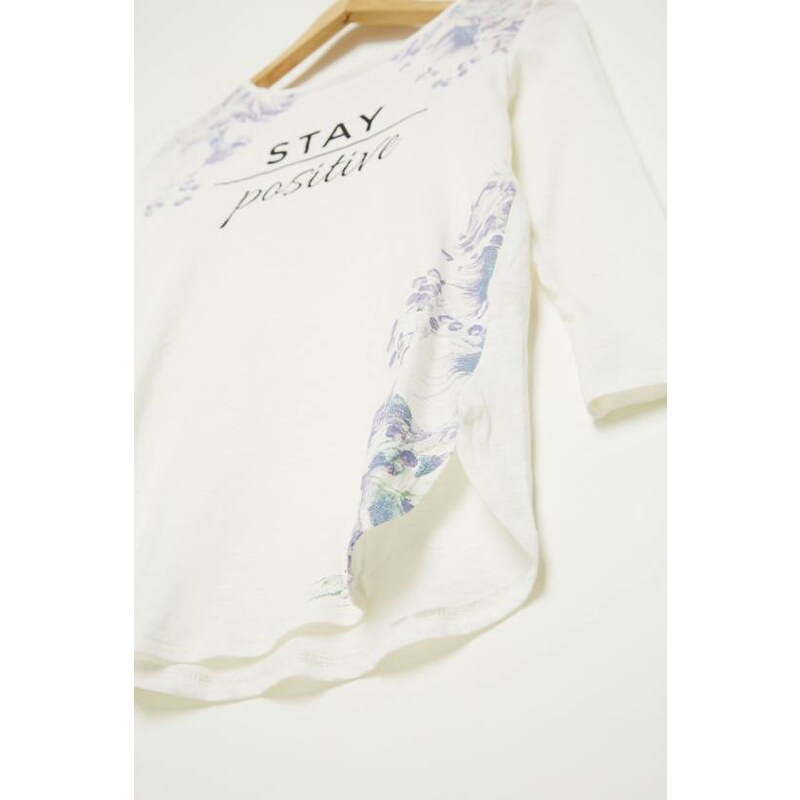Terranova floral t-shirt with writing