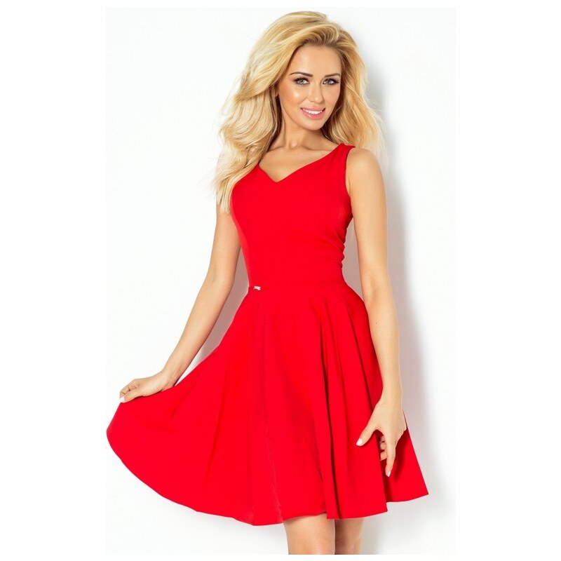 NUMOCO Dámské elegantní společenské a plesové šaty červené