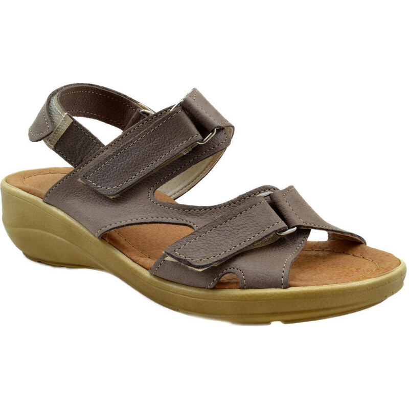 Dámské kožené hnědé sandále 39