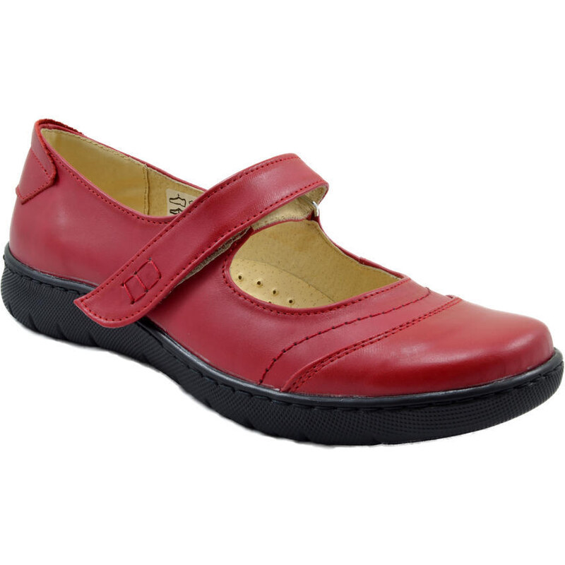 RB Pacut Dámské kožené červené sandále 37