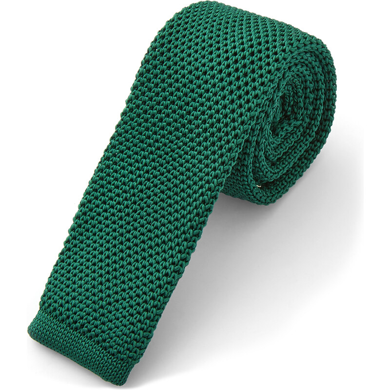 Trendhim Pletená kravata Pine Green W3-3-10382