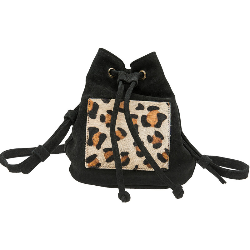 Černý semišový batoh O My Bag Leopard