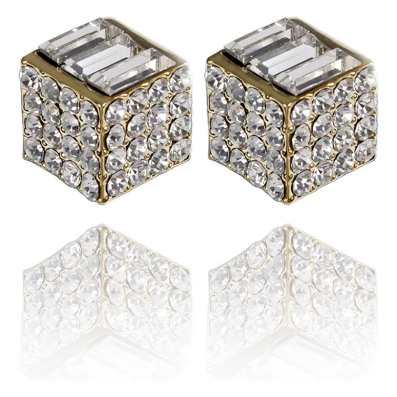 Fashion Icon Náušnice kostky posázené krystaly Swarovski elements NE0845-0314