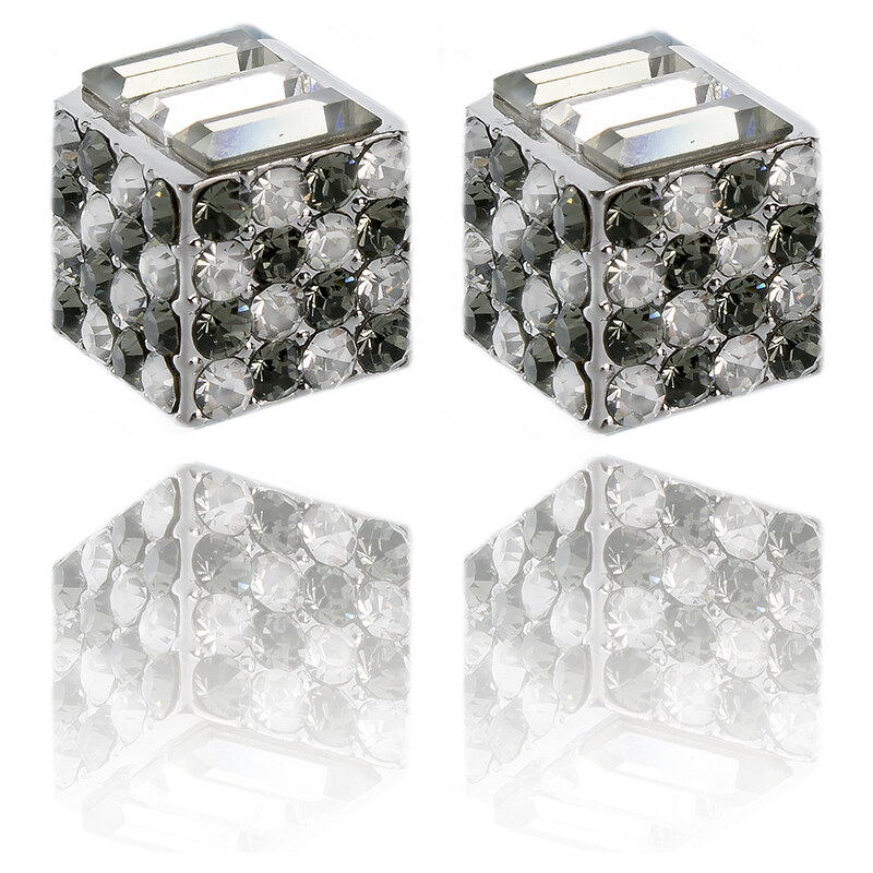 Fashion Icon Náušnice kostky posázené krystaly Swarovski elements NE0845-0312