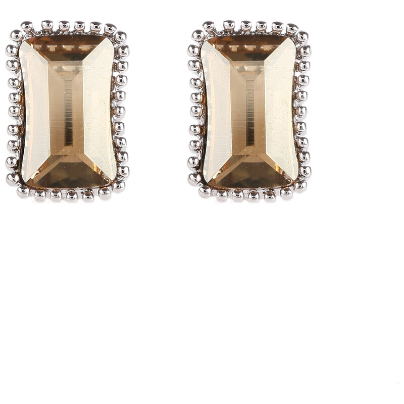 Fashion Icon Náušnice obdélníky s krystalem Swarovski elements barva stříbrná NE0031-0214