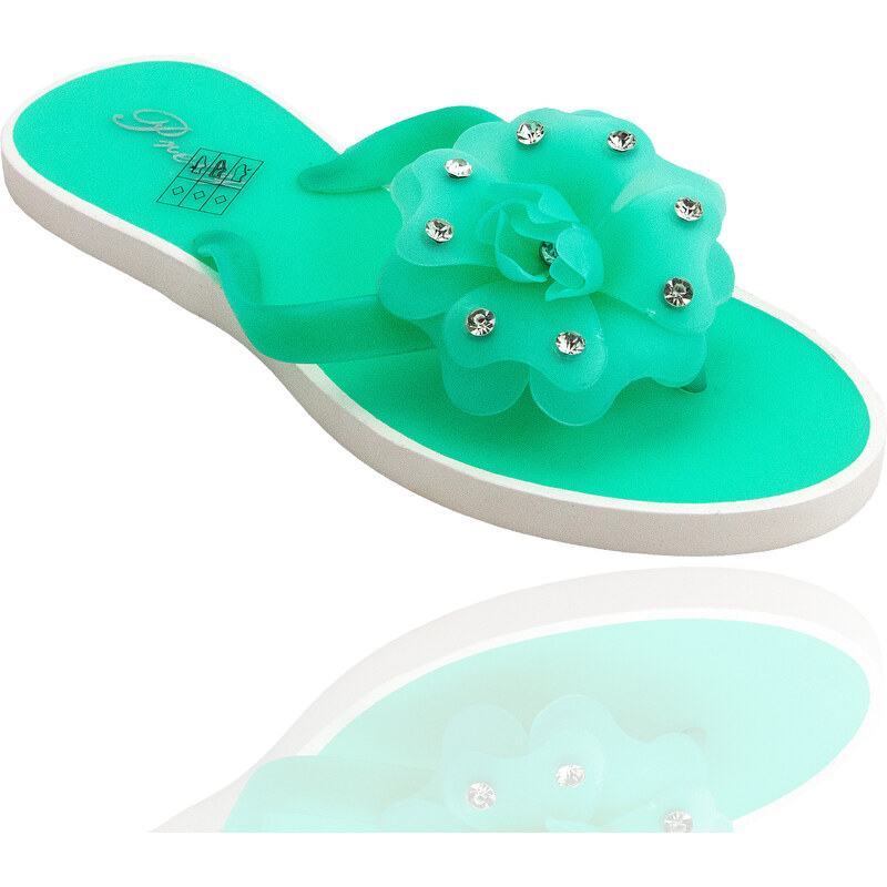 Fashion Icon Dámské jelly žabky Prety s květinou QW0001-0910