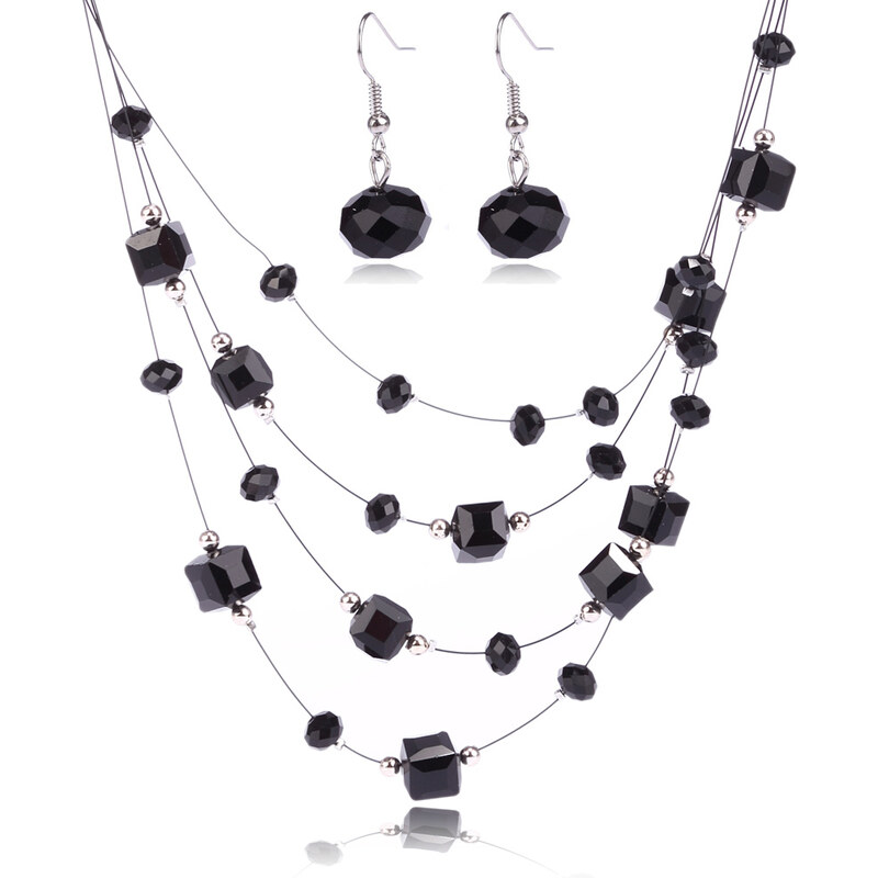 Fashion Icon Sada kostičky a kuličky náušnice s náhrdelníkem SD0059-02