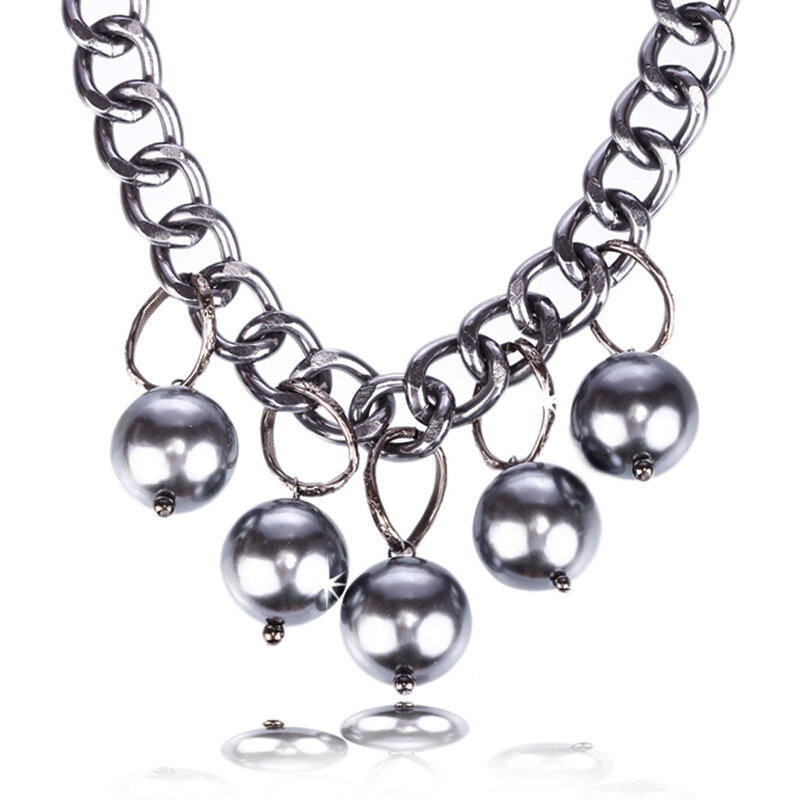 Fashion Icon Náhrdelník řetěz s perlami NK0013-0313