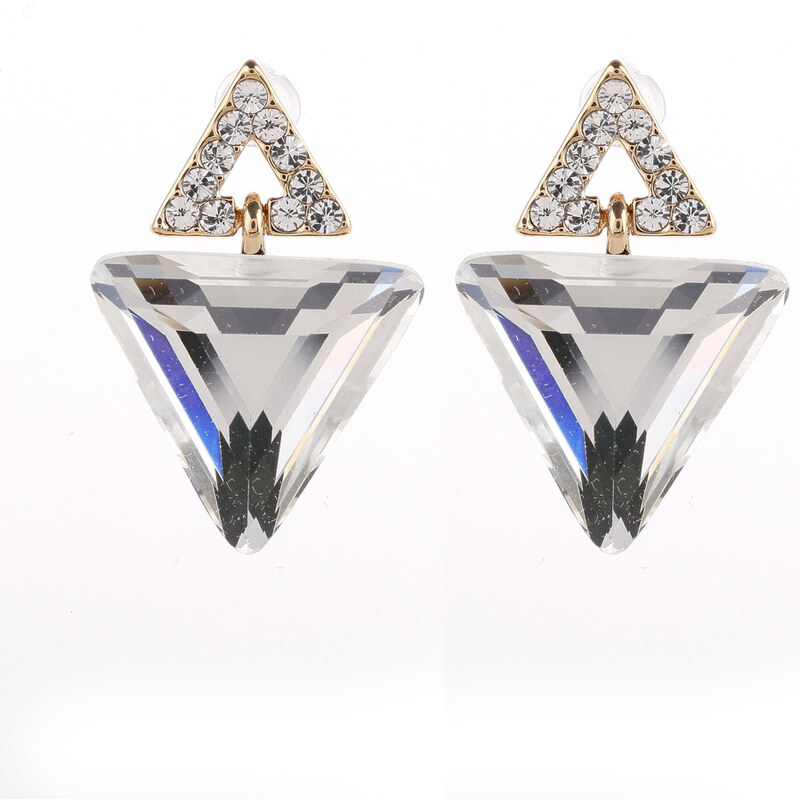 Fashion Icon Náušnice trojúhelníky s krystalem NE0008