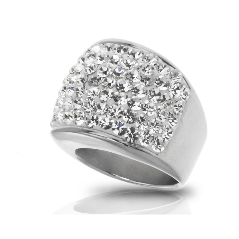 Prsten masivní s krystaly Swarovski elements - chirurgická ocel PR0053-015501