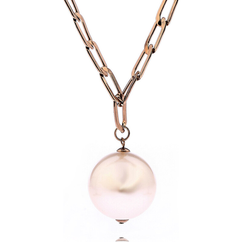 Fashion Icon Přívěsek koule perla s řetízkem pokovené PK0381-0311