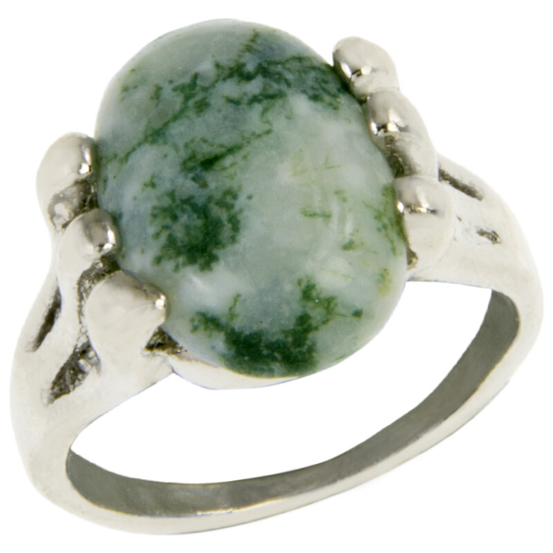 Fashion Icon Prsten přírodní kámen zeleno-bílý PR0099-035341