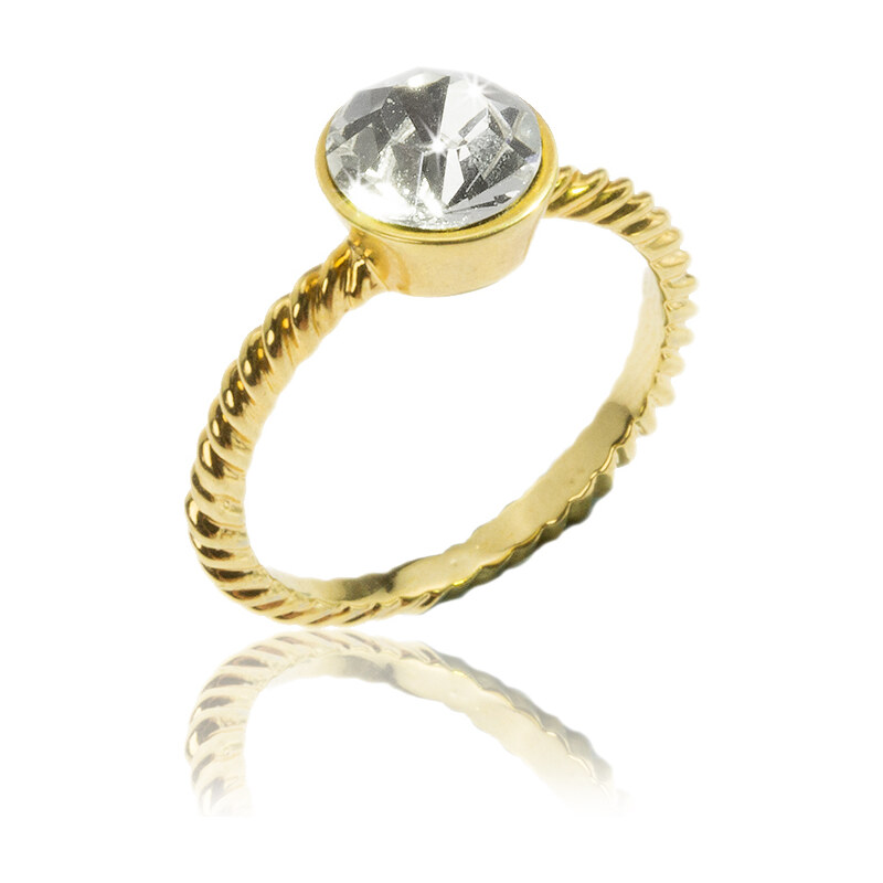 Fashion Icon Prsten krystal zlatý kov PR0085-036001