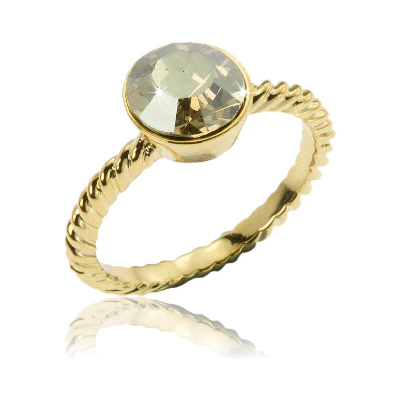 Fashion Icon Prsten krystal zlatý kov PR0085-035427