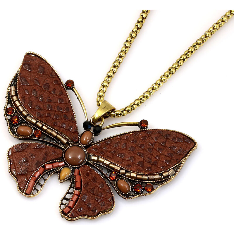 Fashion Icon Přívěsek s řetízkem motýl s patinou PK0117-0308