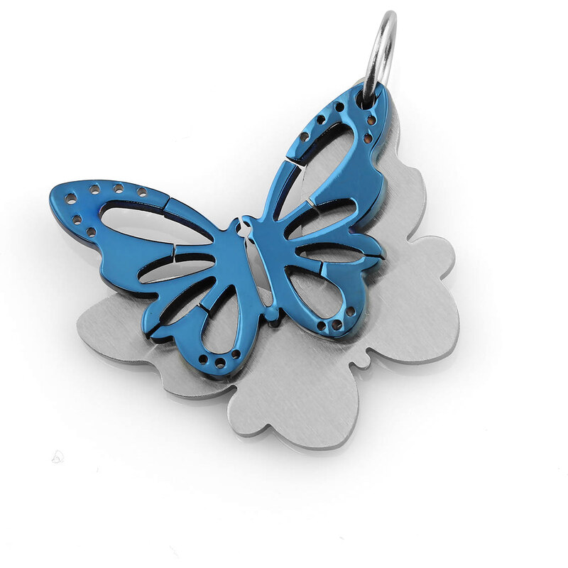 Fashion Icon Přívěsek barevný motýl z chirurgické oceli PK0022-0105