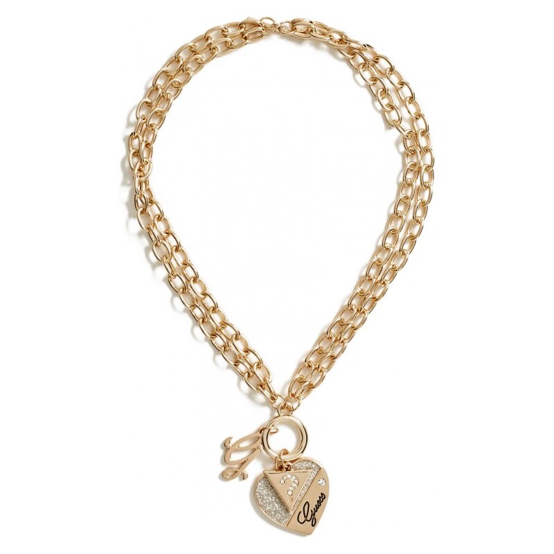GUESS Dámský náramek Heart Chain Bracelet - zlatá