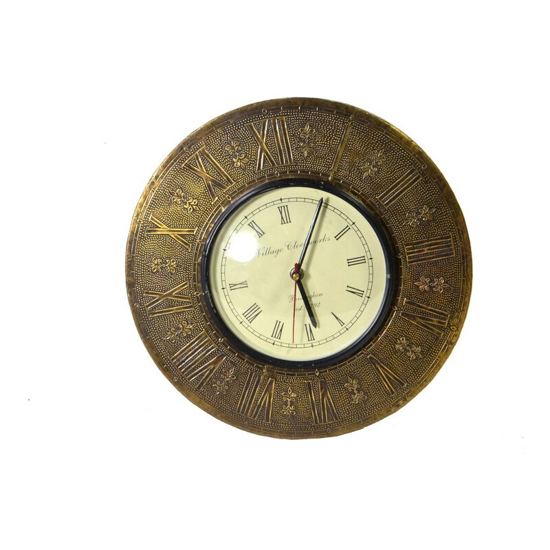 Nástěnné hodiny z tepaného kovu Tripura, 29 cm