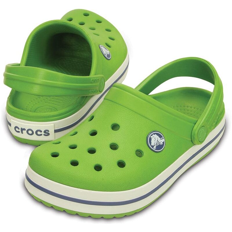 Crocs Dětské sandály Crocband Kids Parrot Green White