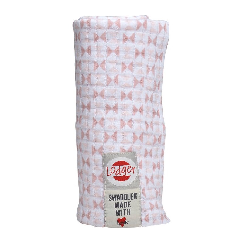 Lodger Swaddler Scandinavian Print Blush/Soft Skin, 120x120 cm