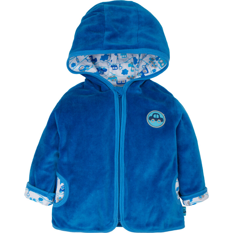 G-mini Chlapecký velurový kabátek Autíčka - modrý