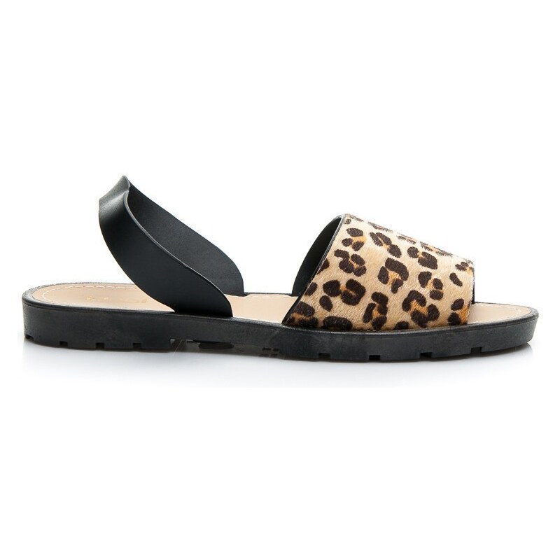 IDEAL Dámské sandály- leopardí vzor