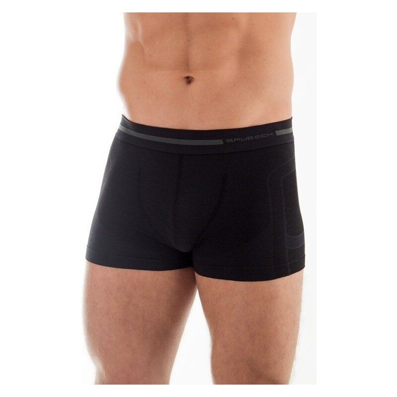 BRUBECK Pánské boxerky Wool BX 10430 black