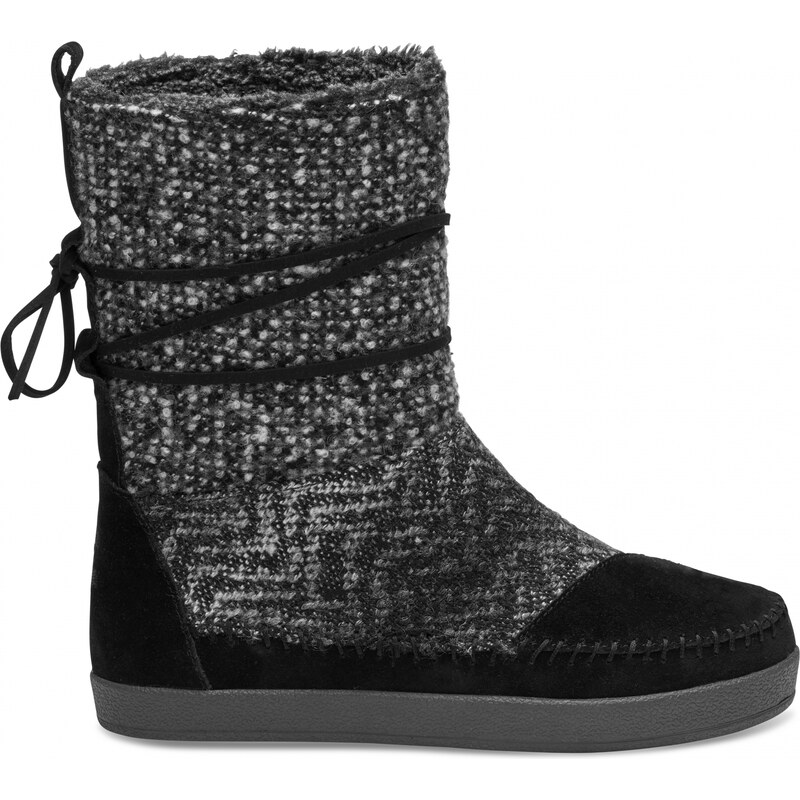 Toms černé vysoké boty Nepal Black Suede/Textile