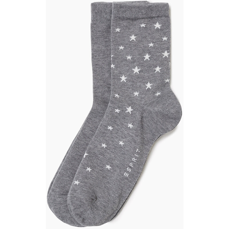 Esprit 2x dětské ponožky, hvězdy, jednobarevné