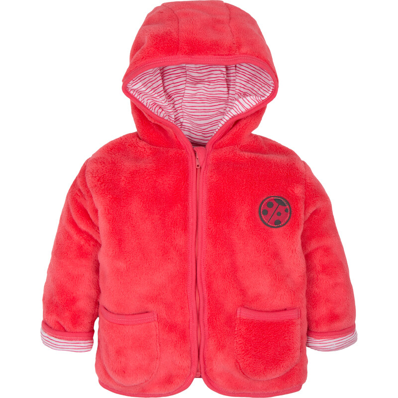 G-mini Dívčí hřejivý kabátek s kapucí Beruška - růžový