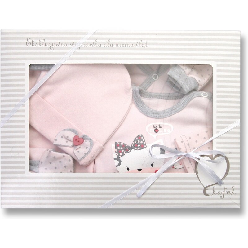 Lafel Dívčí kojenecký set Cat - růžový