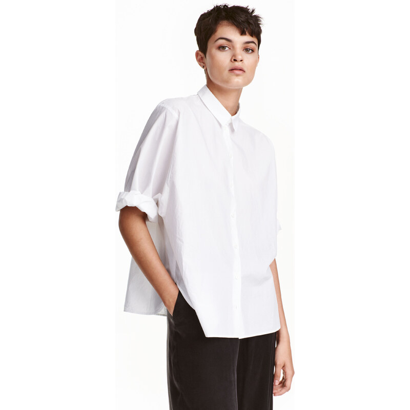 H&M Široká košile z bavlny premium