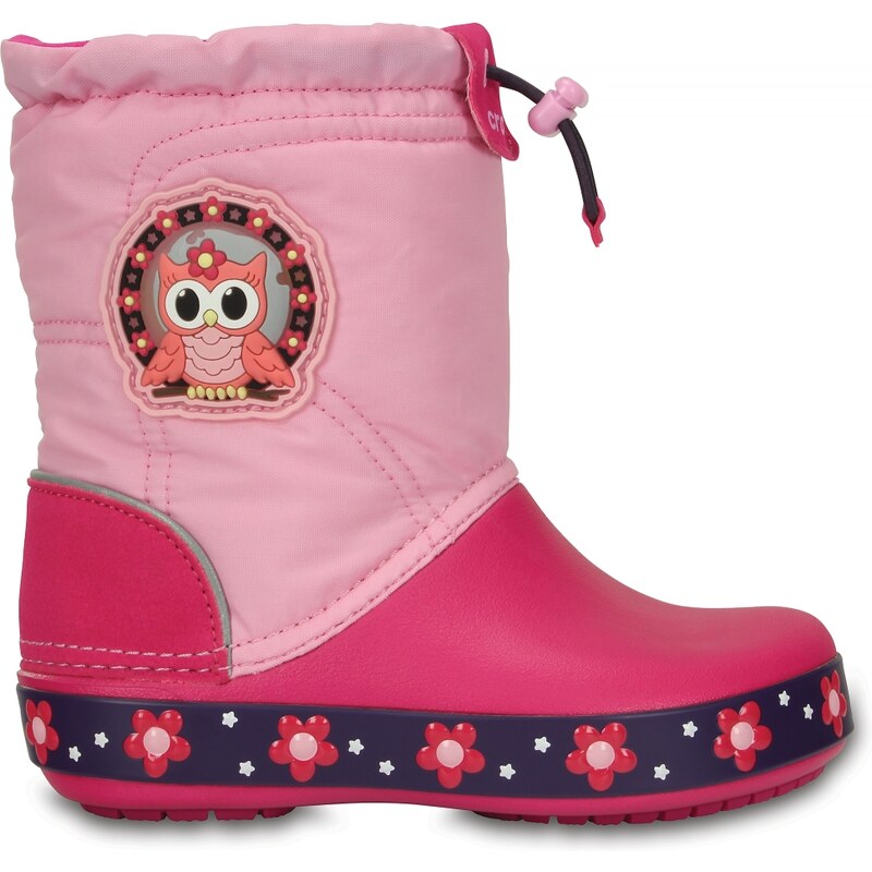 Crocs Boot Girls Party Pink/Candy Pink CrocsLights LodgePoint Night Owl