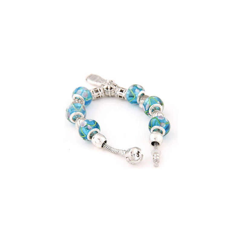 Beyou Náramek s korálky Beads modrý
