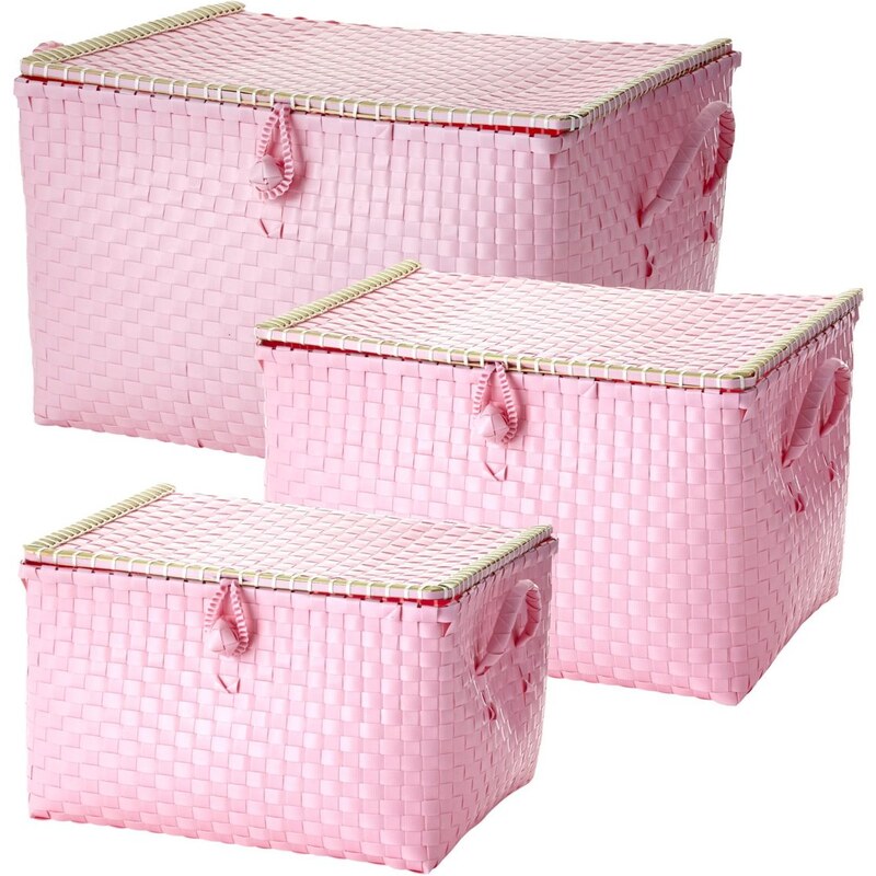 Rice Plastový box s víkem Soft pink Velikost M