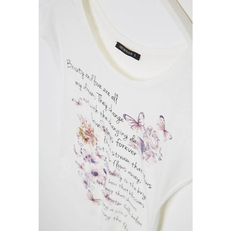 Terranova flower and butterfly t-shirt