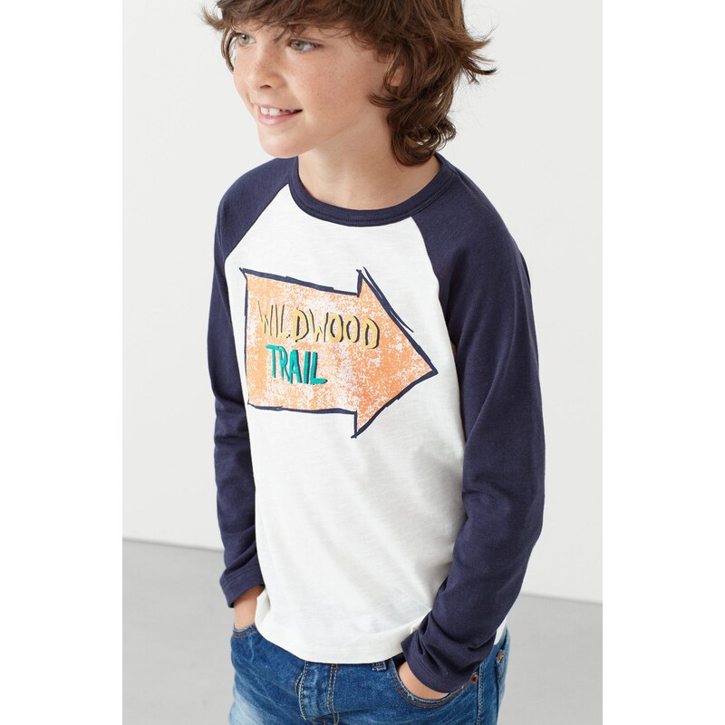 Mango Kids - Dětské tričko s dlouhým rukávem Trail 104-164 cm