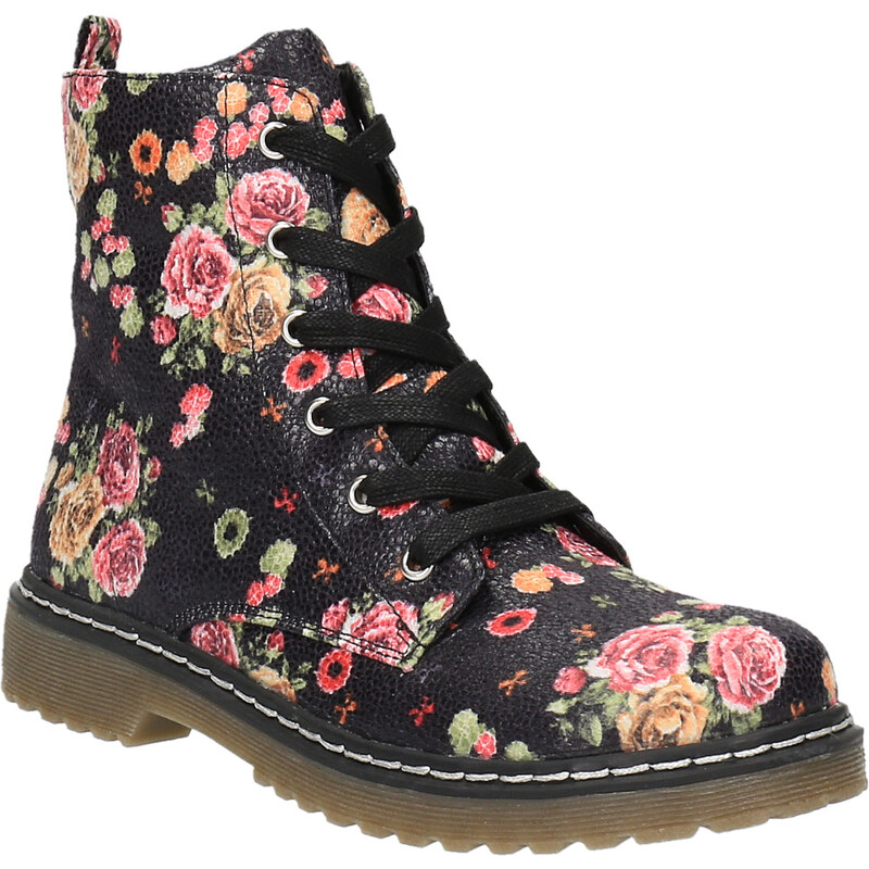 Mini B Dívčí kotníčková obuv s květinovým vzorem