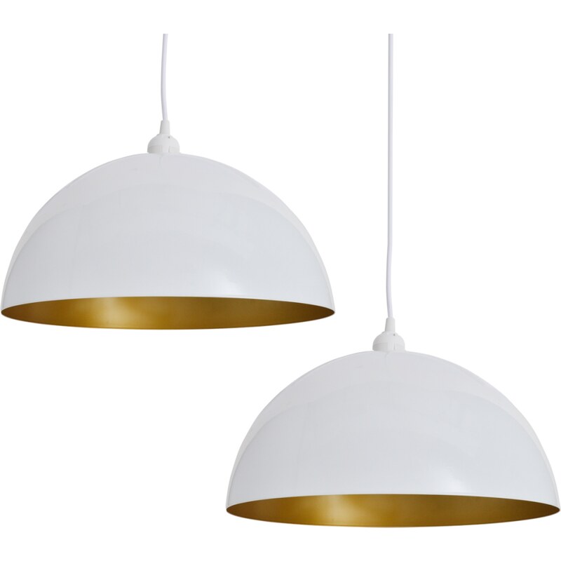 Bílá závěsná lampa Scandinavian Simple, 2ks