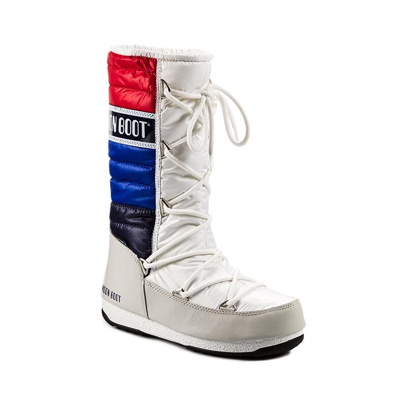 Sněhule MOON BOOT - Quilted 24003400005 White/ Blue/ Red