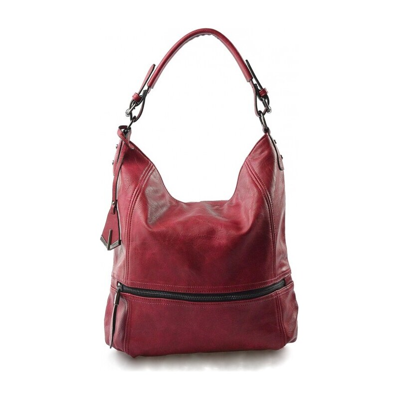Elegantní velká červená bordó volnočasová kabelka Elegance Romina 10090