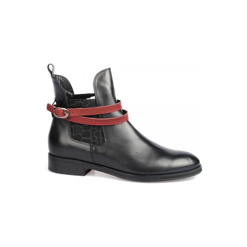 STROLL Zateplená kotníková obuv s červeným páskem Stroll WW2731n EUR 36