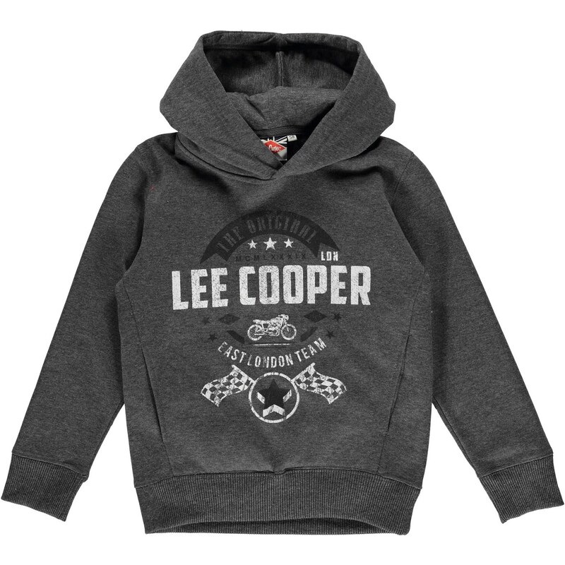 Mikina s kapucí Lee Cooper Cooper Bike dět. sivě šedá