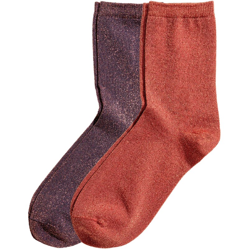 H&M 2 páry třpytivých ponožek
