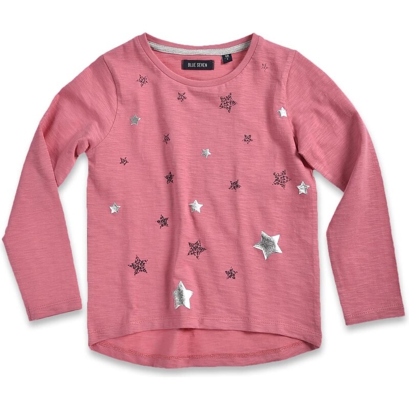Blue Seven Dívčí tričko s hvězdičkami - růžové